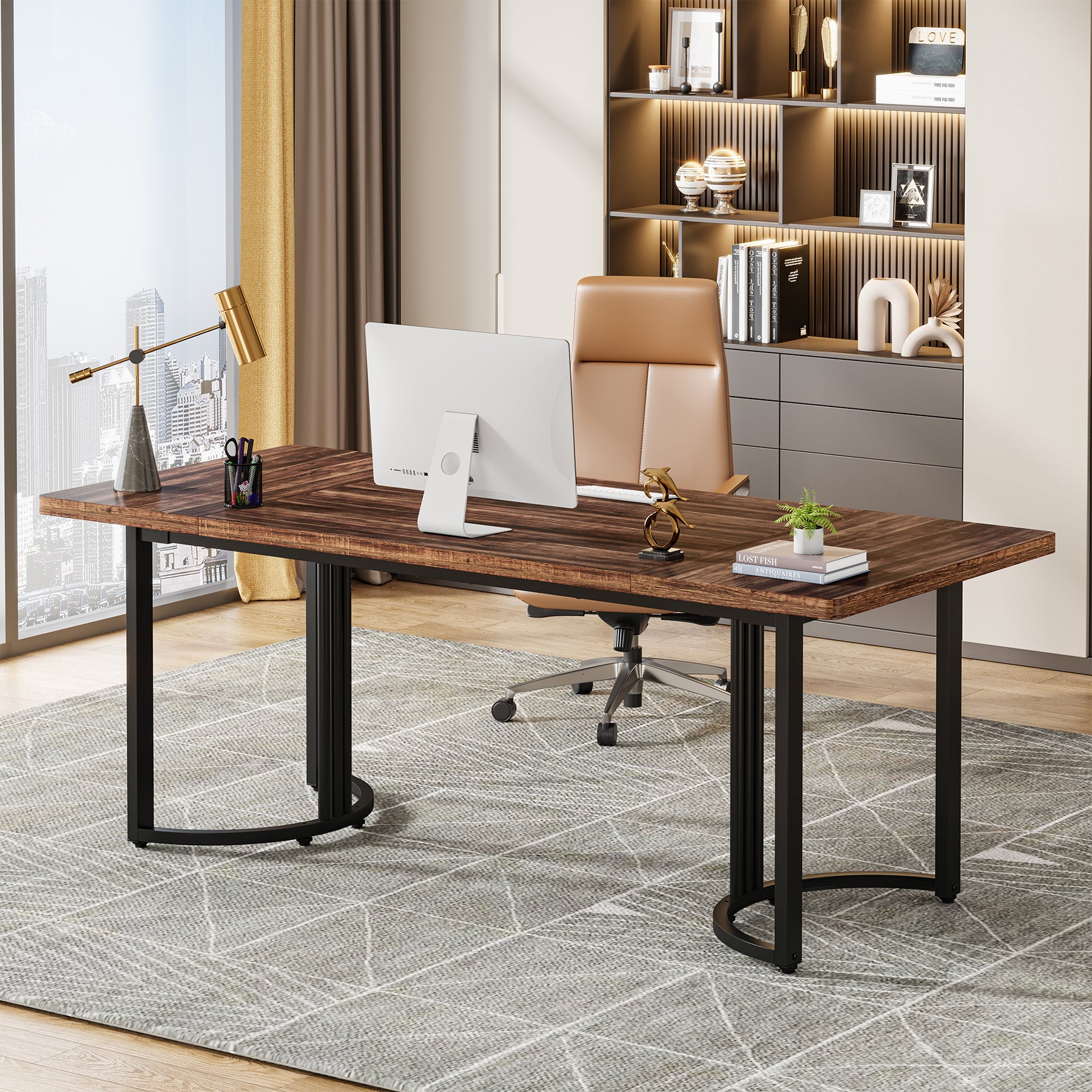 70.9” Executive Desk, Large Conference Table Computer Desk for Home Office