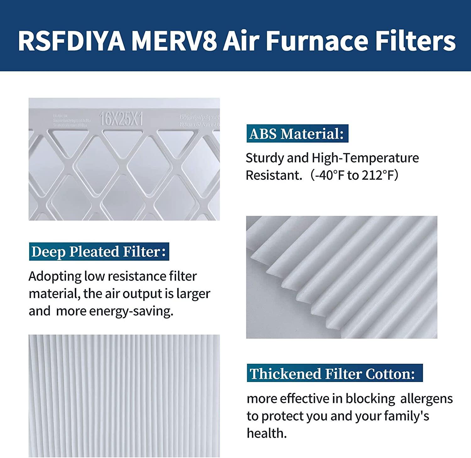 RENR Air Filter16x25x1， 9-Pack MERV8 MPR 600 AC Furnace Air Filters， 1x Reusable Frame+9 x Filter Medias， HVAC Filters， Deep Pleated Air Cleaner， Breathe Safer Home and Office Environments