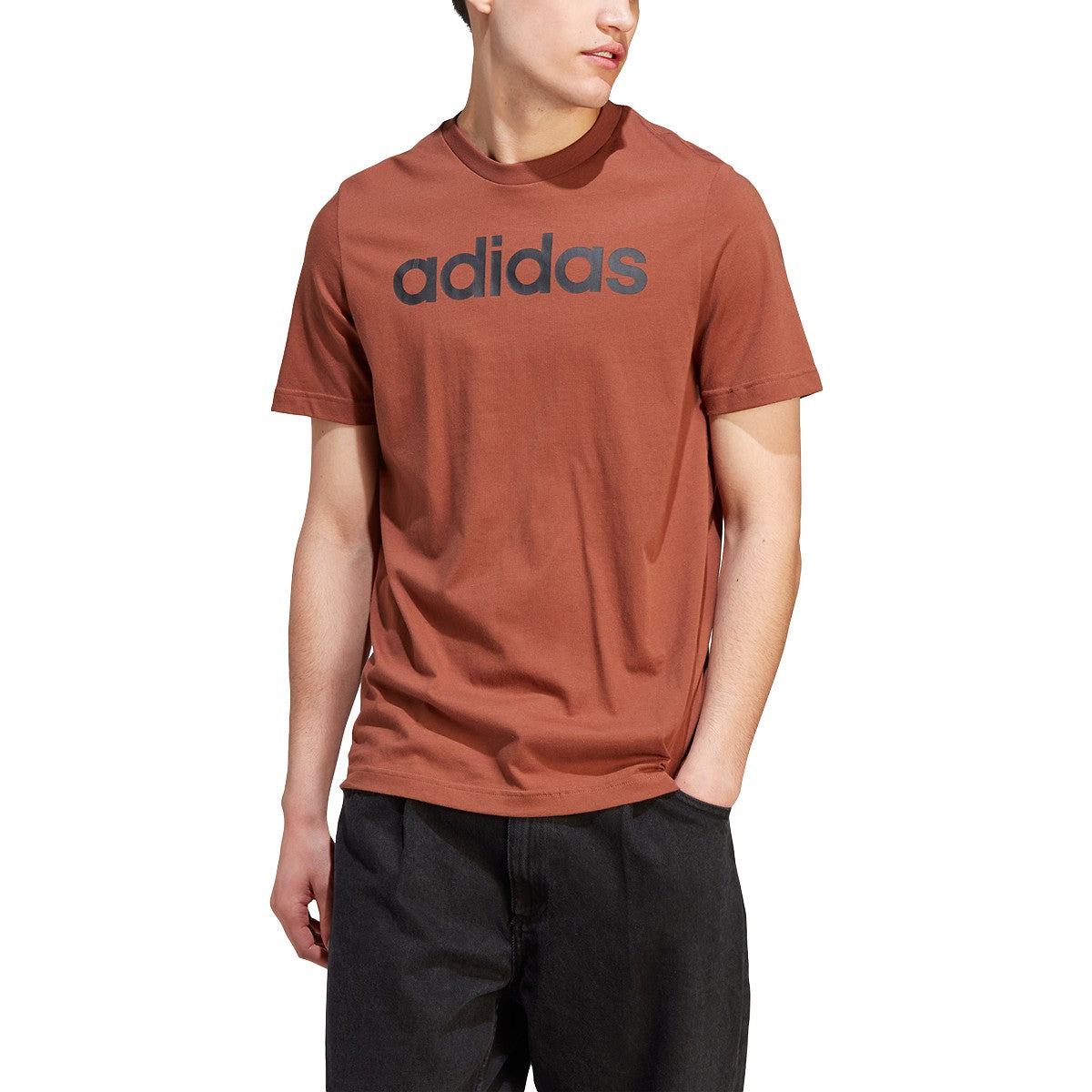 adidas Men's Essentials Single Jersey Linear Embroidered Logo T-Shirt