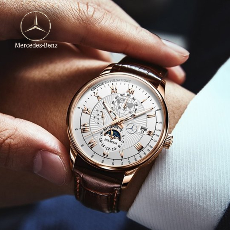 Noveno ¿Cómo maduro Reloj de negocios suizo de fase lunar de la colección Mercedes-Benz -  paceeryy
