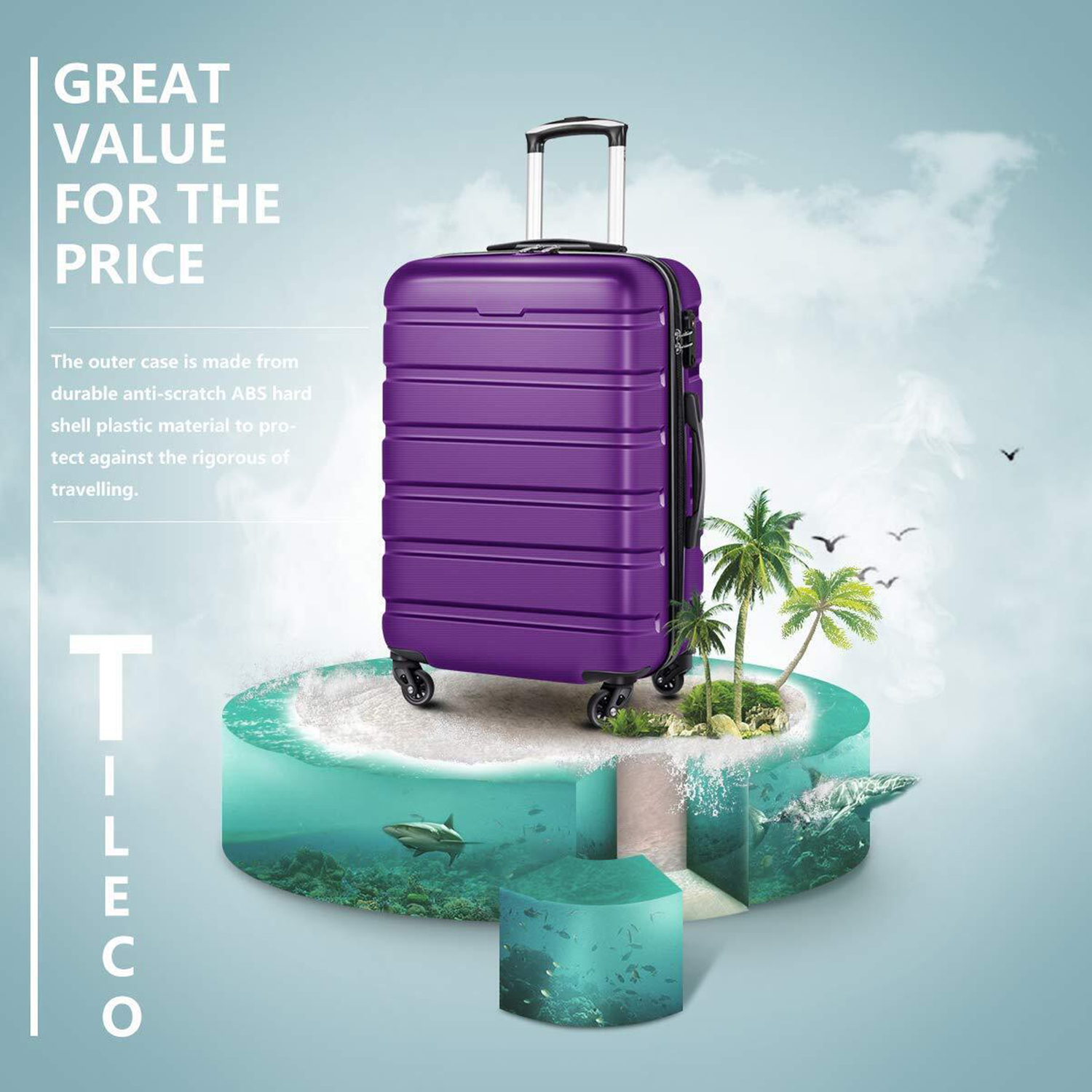 Baggage 3 Piece SetPurple