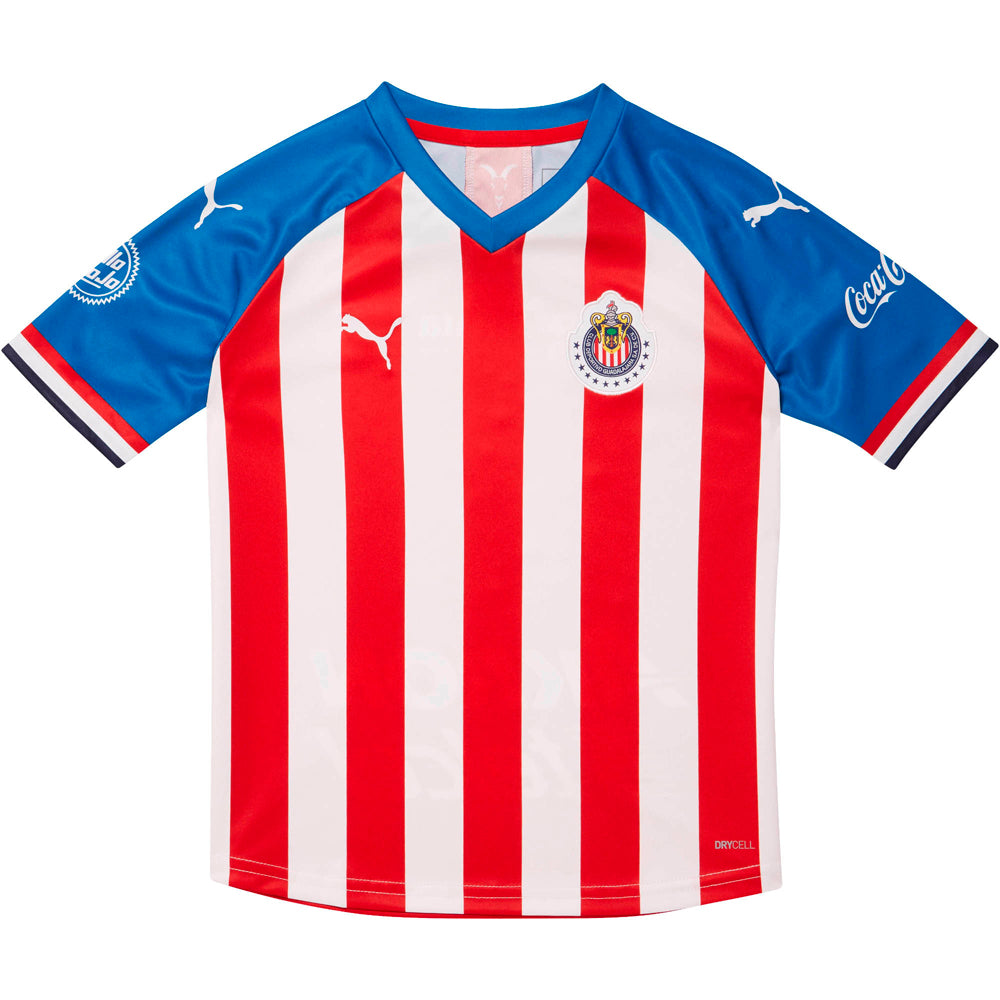 Chivas Home Replica V Neck Short Sleeve Soccer Jersey (Youth)