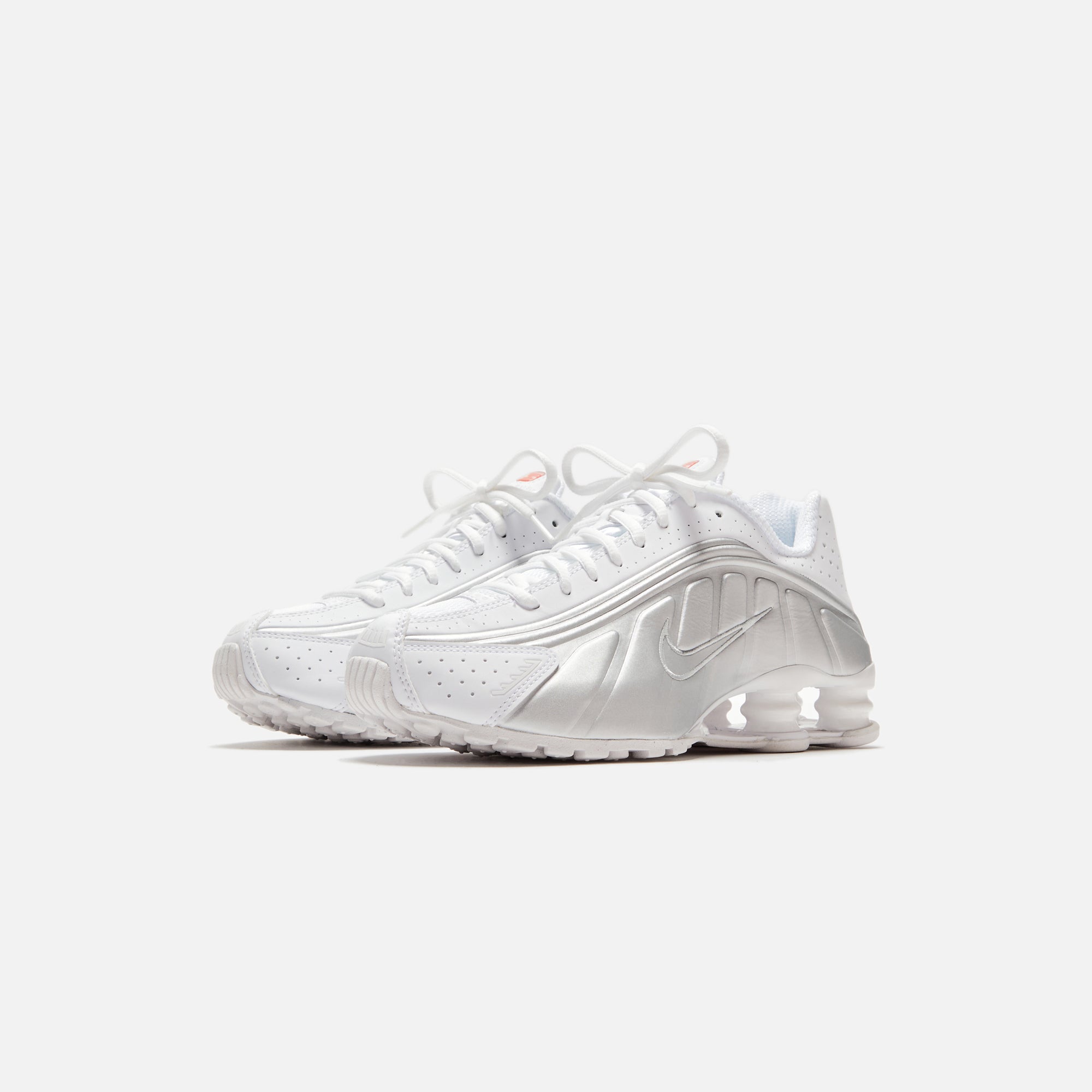 Nike WMNS Shox R4 - White / Metallic Silver / Max Orange / White