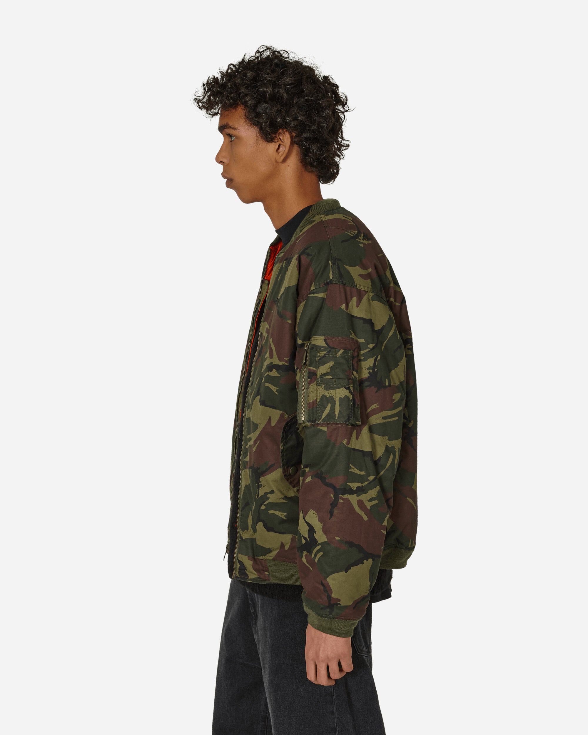 Woven MA1 Flight Jacket Camo Medium Olive / Black