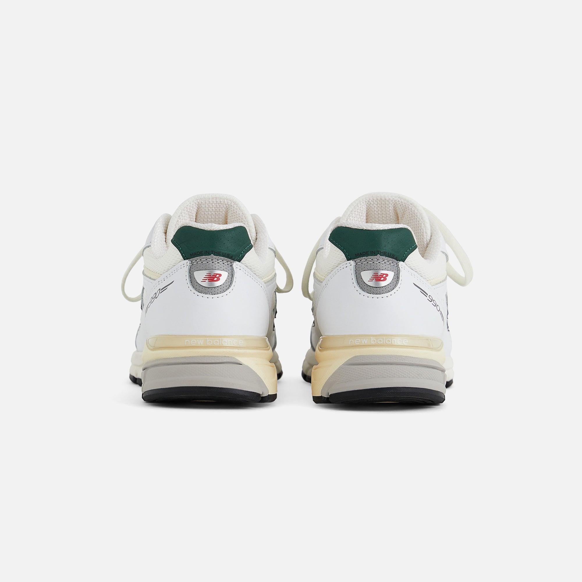 New Balance 990v4 Made in USA - White / Cream / Green