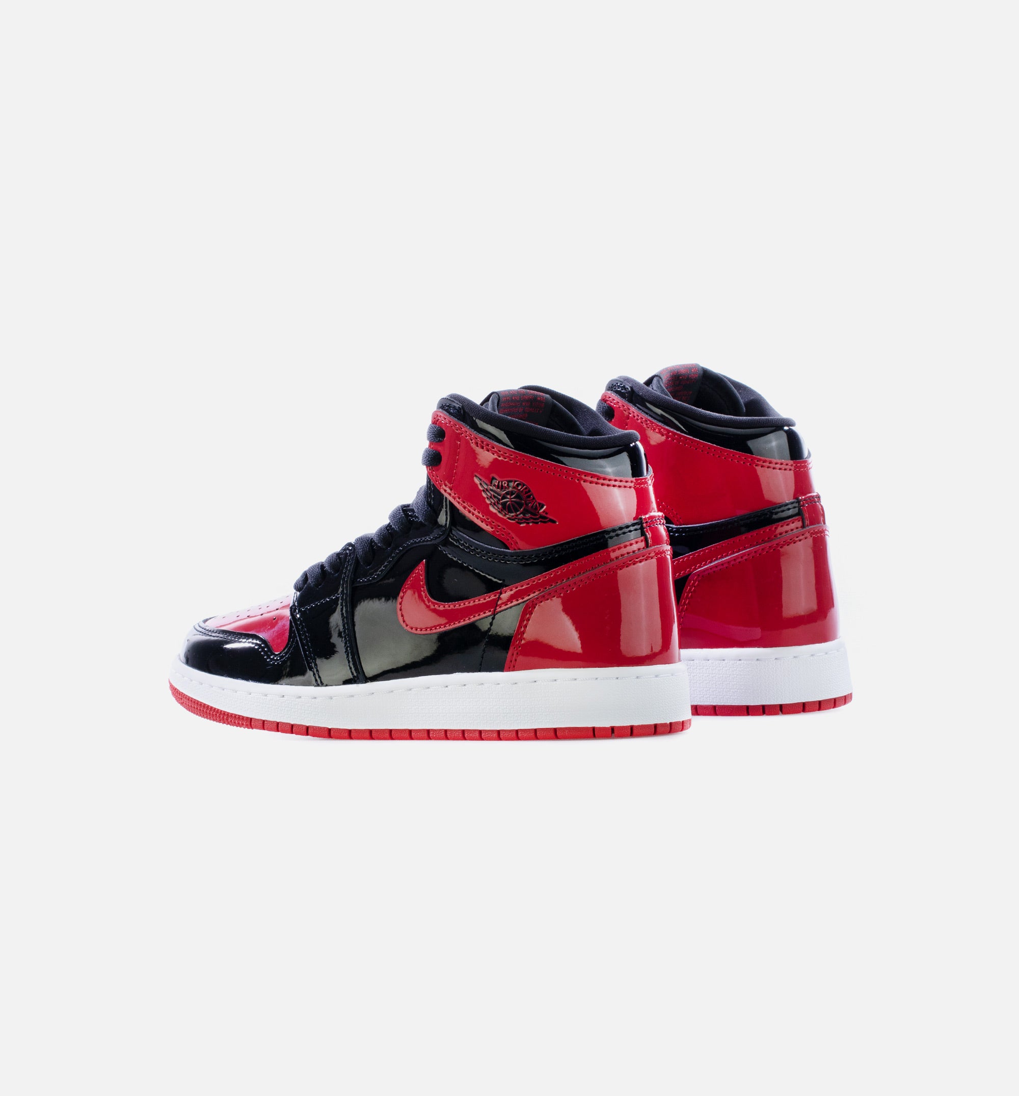 Air Jordan 1 High OG Patent Bred Grade School Lifestyle Shoe - Black/White/Varsity Red Limit One Per Customer