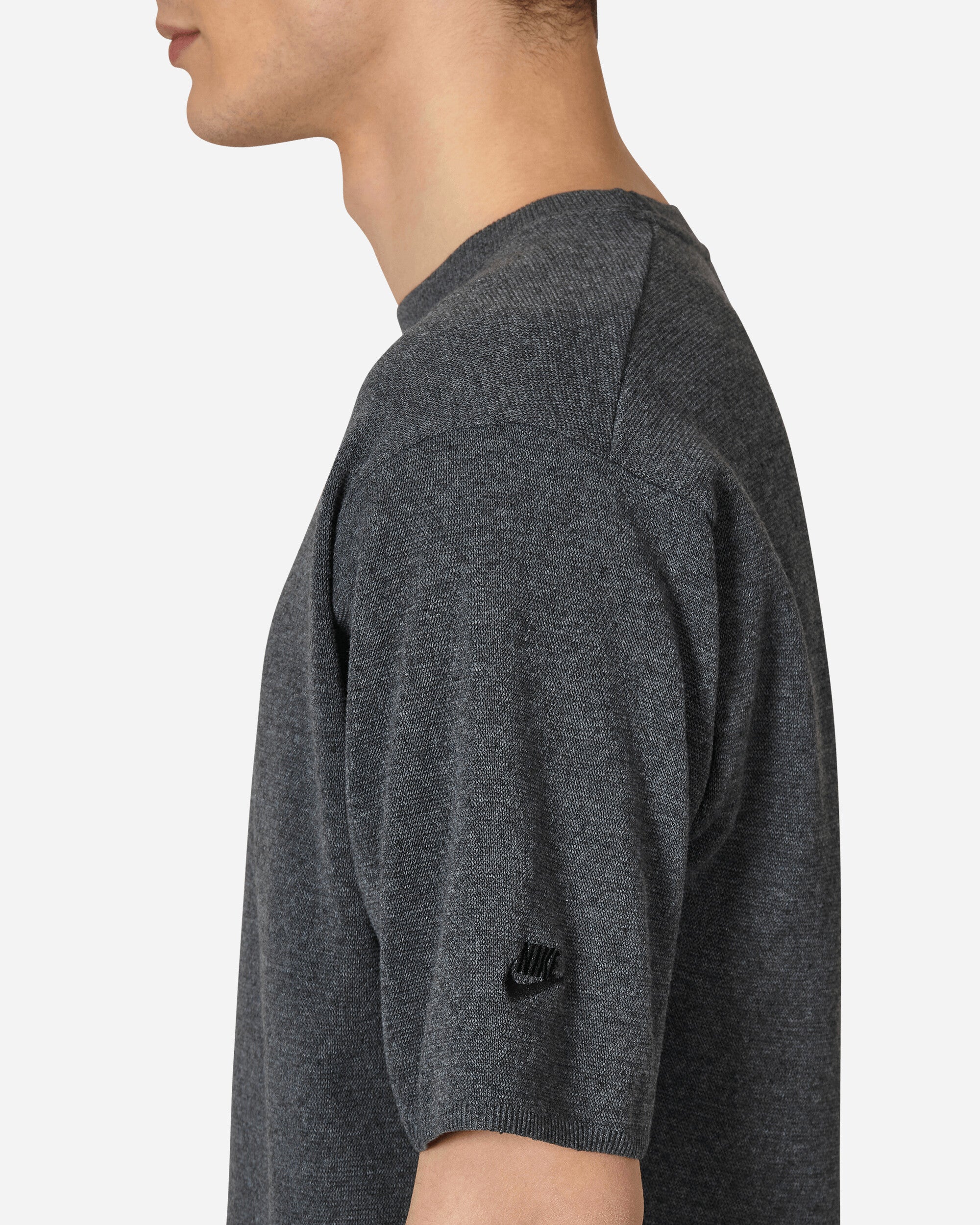 Tech Pack Engineered Knit Short-Sleeve Sweater Grey