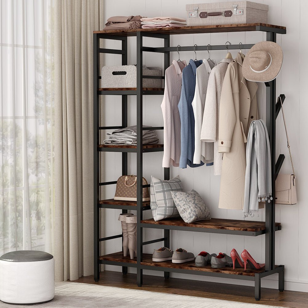 Freestanding Closet Organizer, Heavy Duty Clothes Shelf