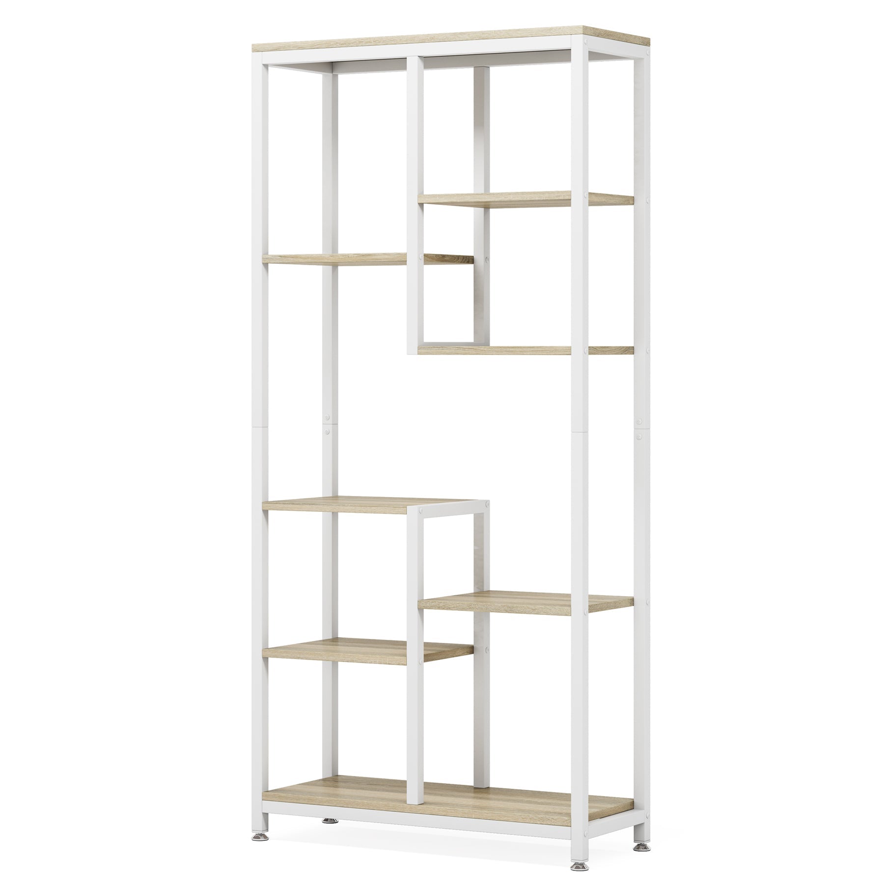 8-shelf Bookshelf, Industrial Open Bookcase Storage Display Rack