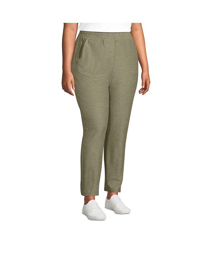 Women's Plus Size Active High Rise Soft Performance Refined Tapered Ankle Pants