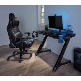 RS Gaming Davanti Faux Leather High-Back Gaming Chair， Black/Blue， BIFMA Certified