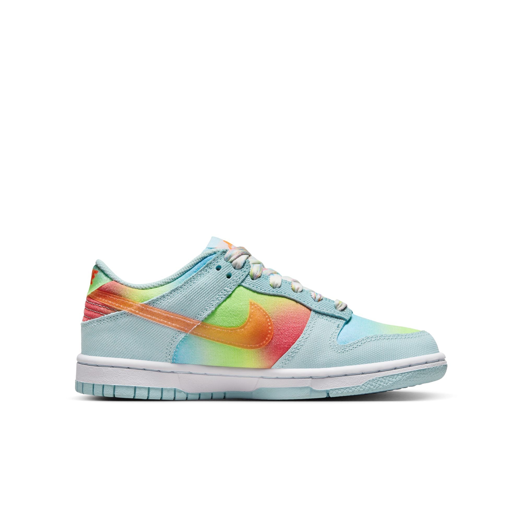 Grade School Nike Dunk Low BG GS glacier blue/total orange-LT lemon twist HF4797-474