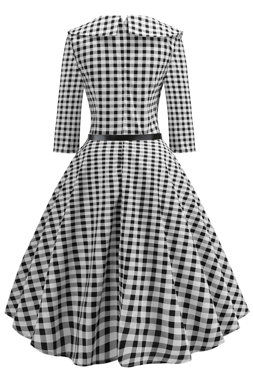 Plaid Printed Stitching Vintage Dress