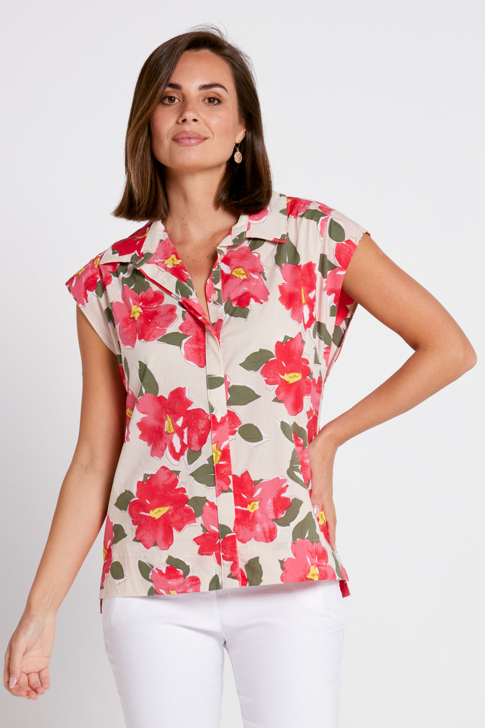 Fallon Cotton Shirt - Raspberry