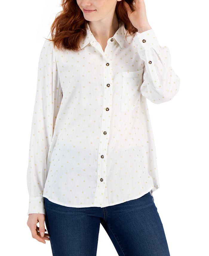 Women's Perfect Star-Print Shirt, Created for Macy's