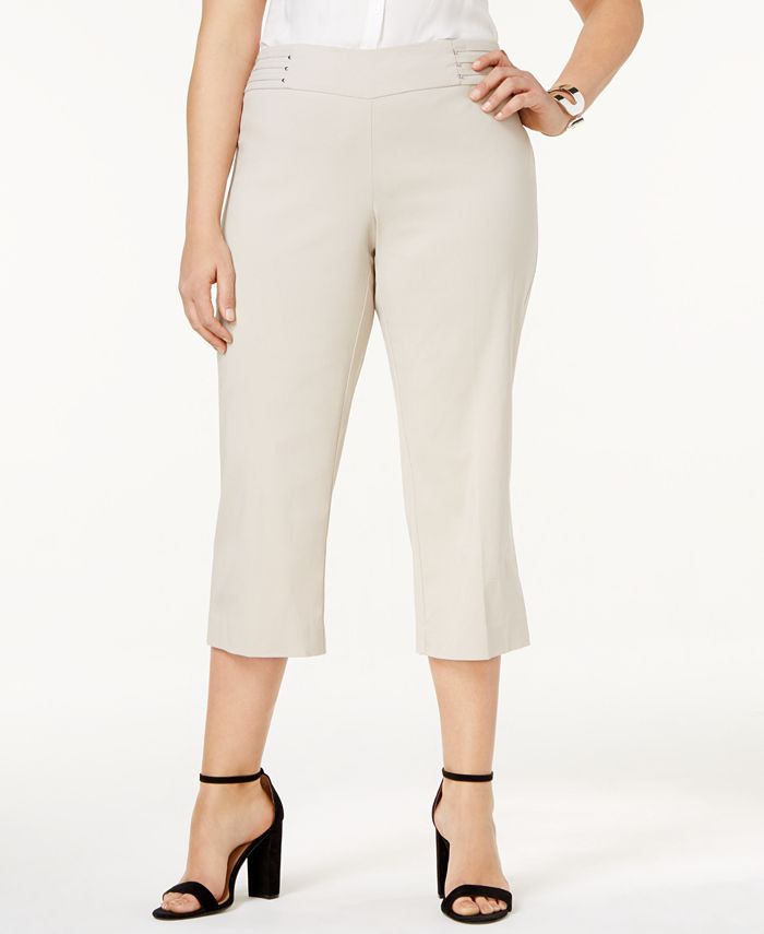 Plus Size Tummy Control Pull-On Capri Pants， Created for Macy's