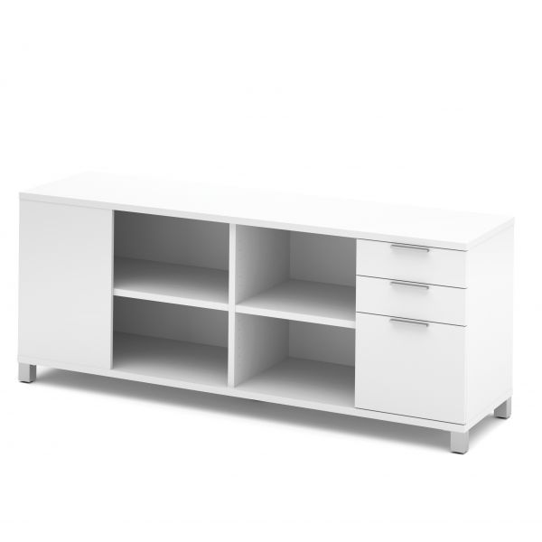 Bestar Pro-Linea Credenza with three drawers in White