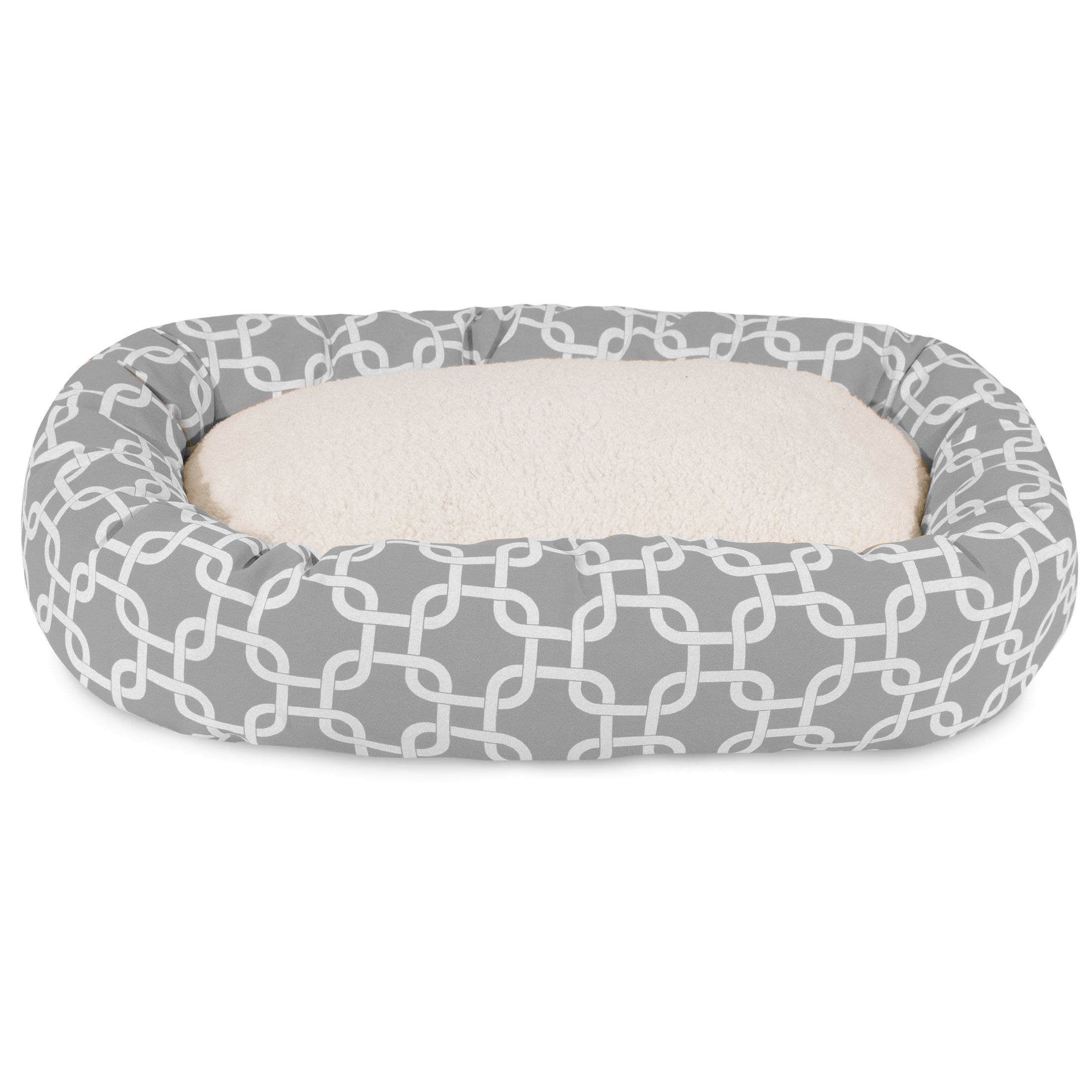 Majestic Pet | Links Sherpa Bagel Pet Bed For Dogs， Grey， Small