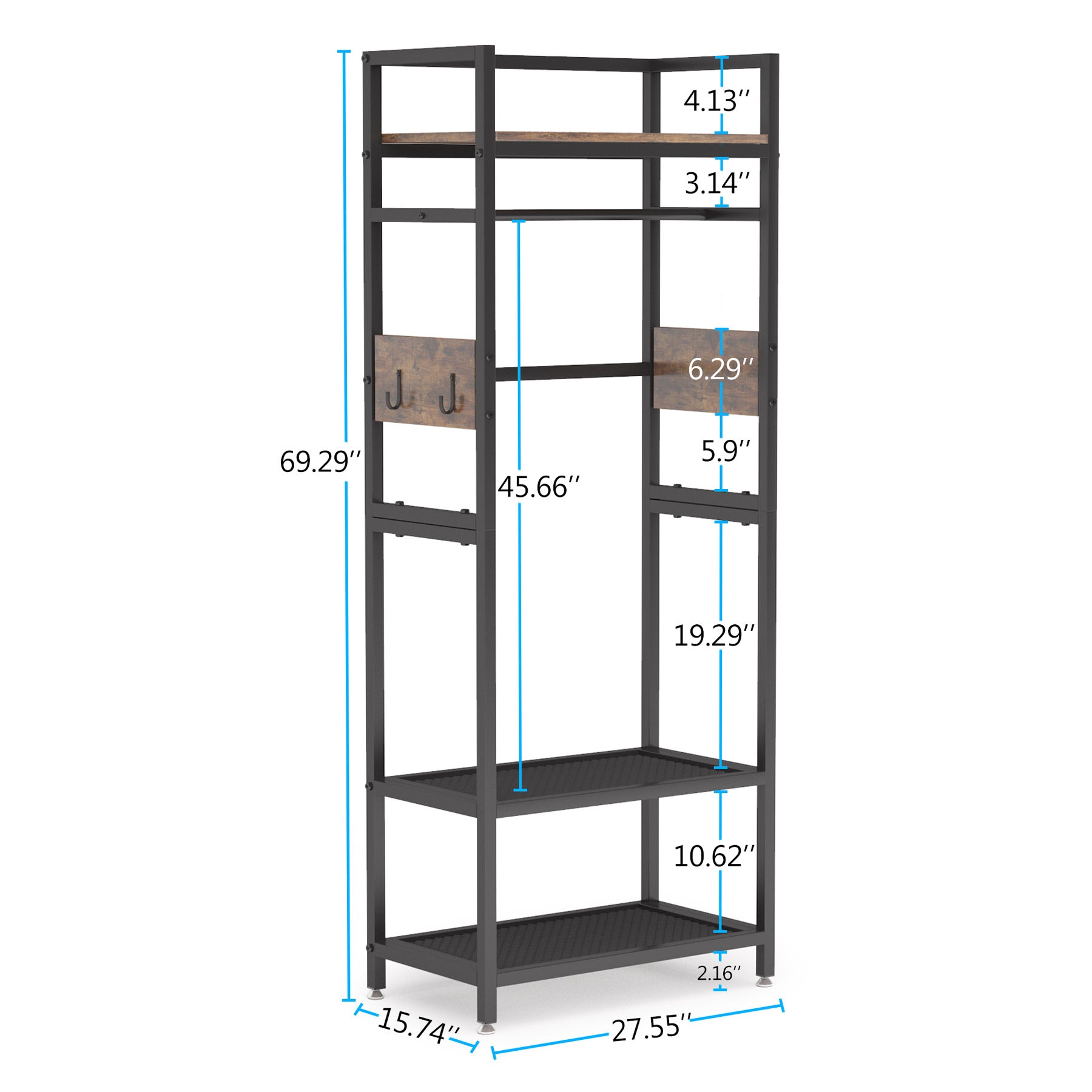 Freestanding Closet Organizer, Small Entryway Coat Garments Rack