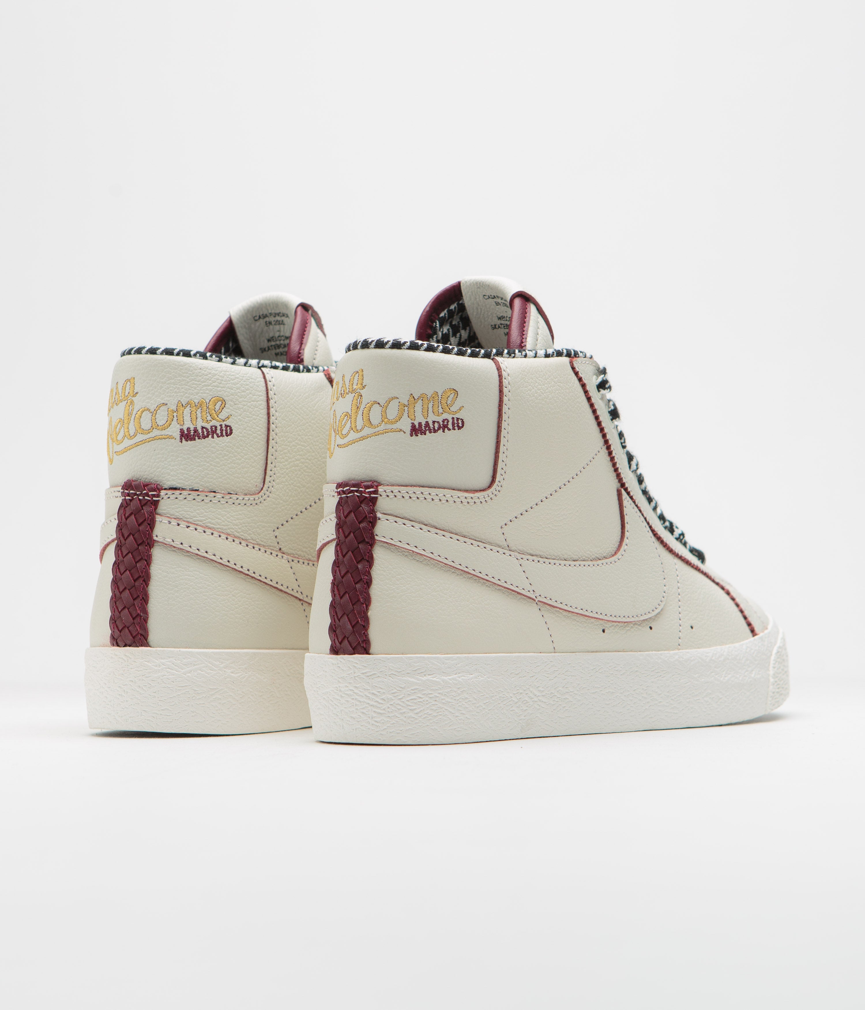 Nike SB x Welcome Skateboarding Blazer Mid Shoes - Sail / Dark Beetroot - White