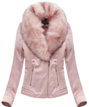 WOMEN'S SUEDE RAMONES WITH A POWDER -PINK FUR