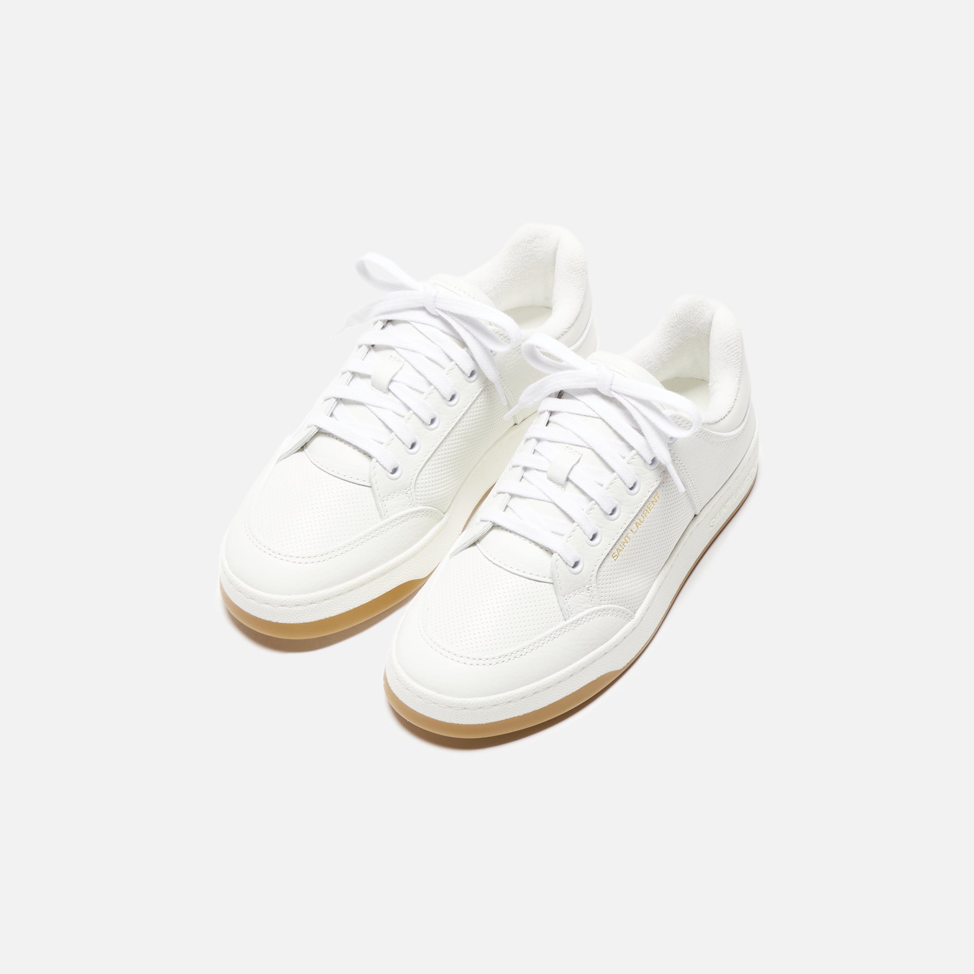 Saint Laurent SL61 Low Top Sneaker - Cuir Meridian Lisse / Blanc Opt