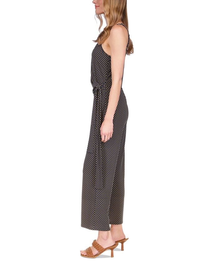 Women's Printed Side-Tie Sleeveless Jumpsuit Regular and Petite