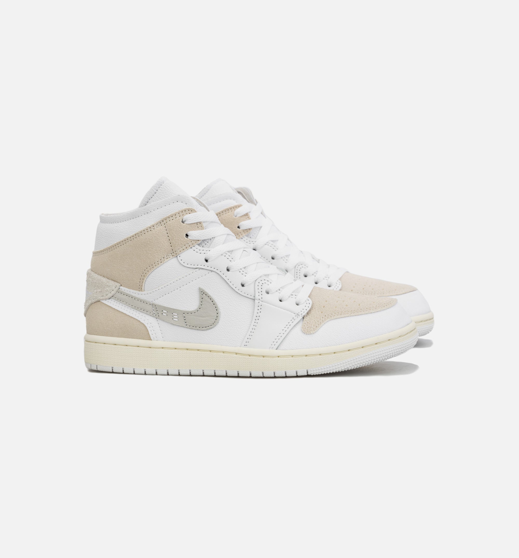 Air Jordan 1 Retro Mid SE Craft Mens Lifestyle Shoe - White/Grey/Beige