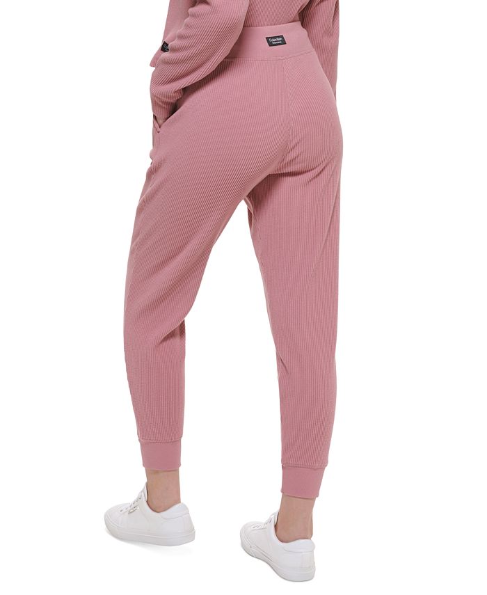 Women's High Rise Ribbed Pull-On Jogging Pants