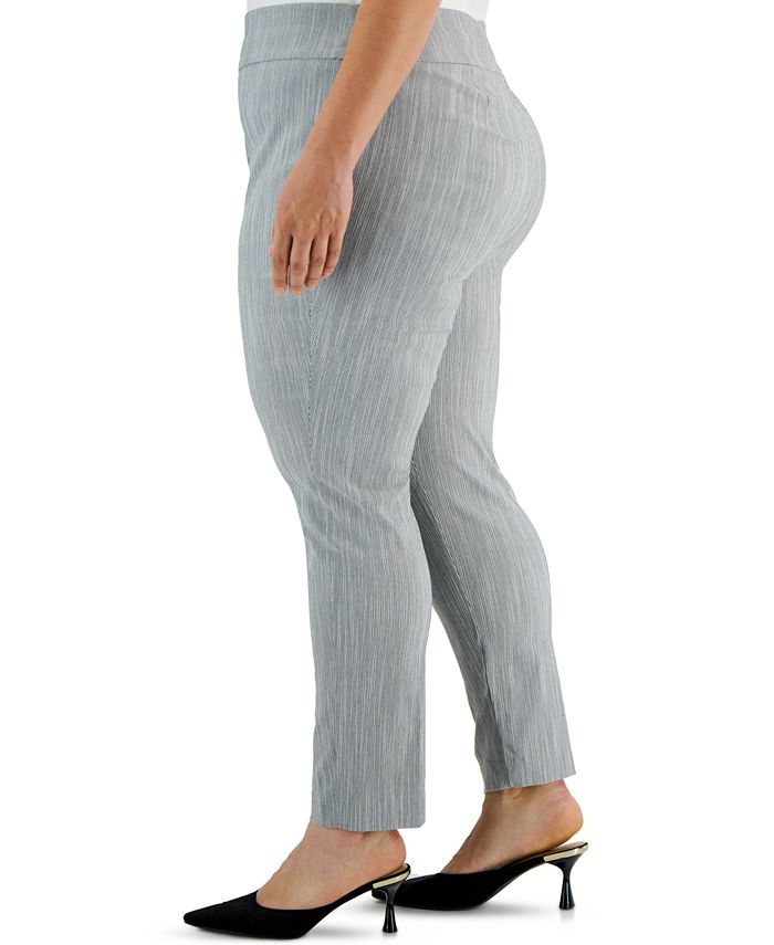 Plus Size Jacquard Pull-On Pants， Created for Macy's