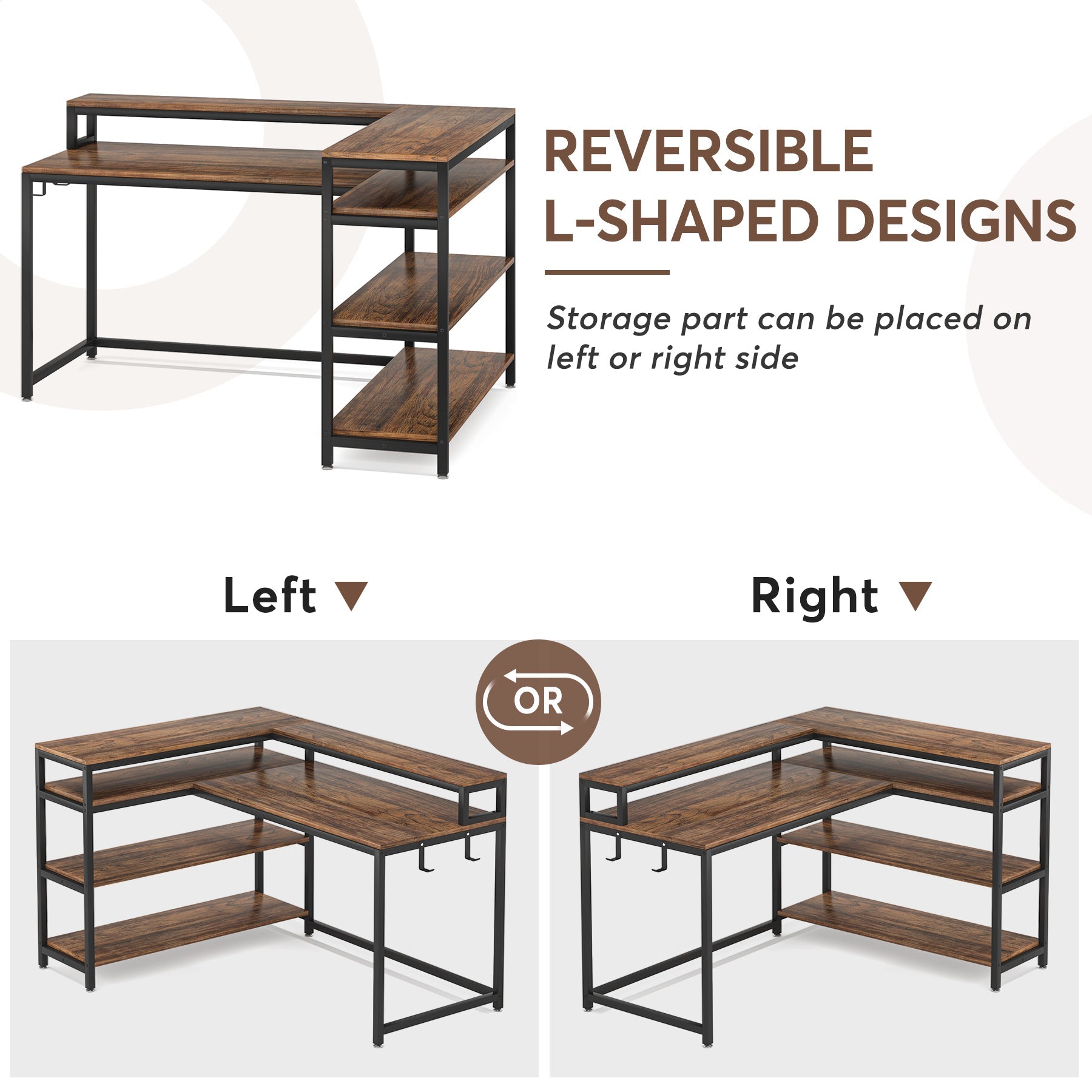 Reversible L-Shaped Desk, 53