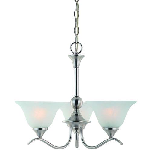 Hardware House Dover 3-Light Chandelier with Alabaster Glass  Finish: Satin Nickel