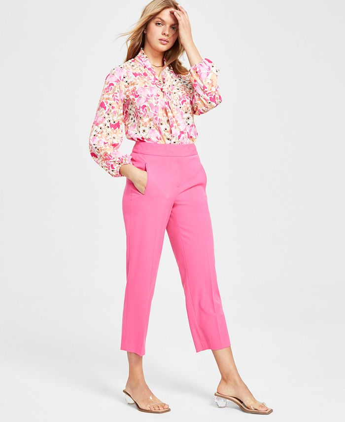 Women's Bi-Stretch Straight-Leg Ankle Pants， Created for Macy's