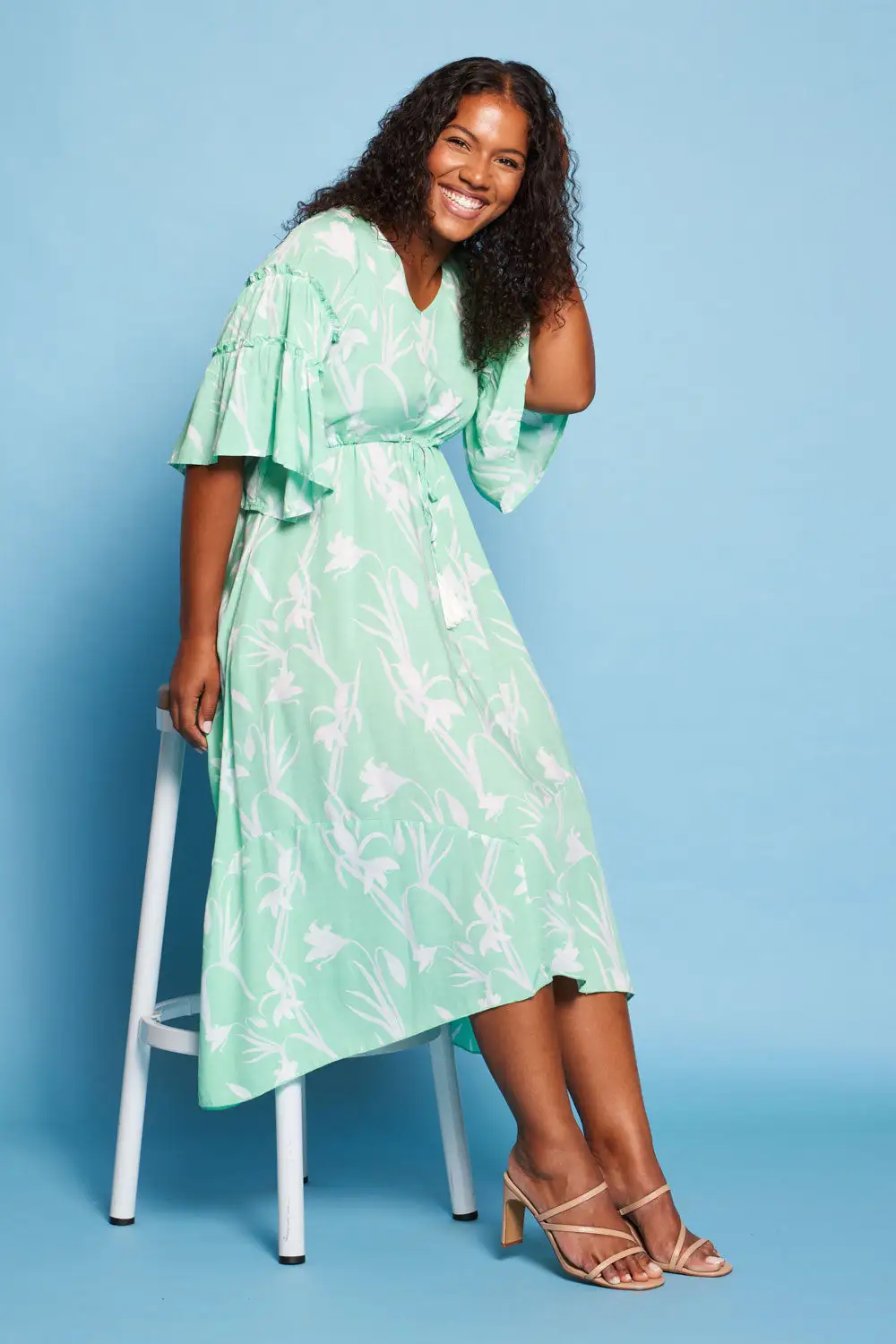 Julena Dress - Mint Floral