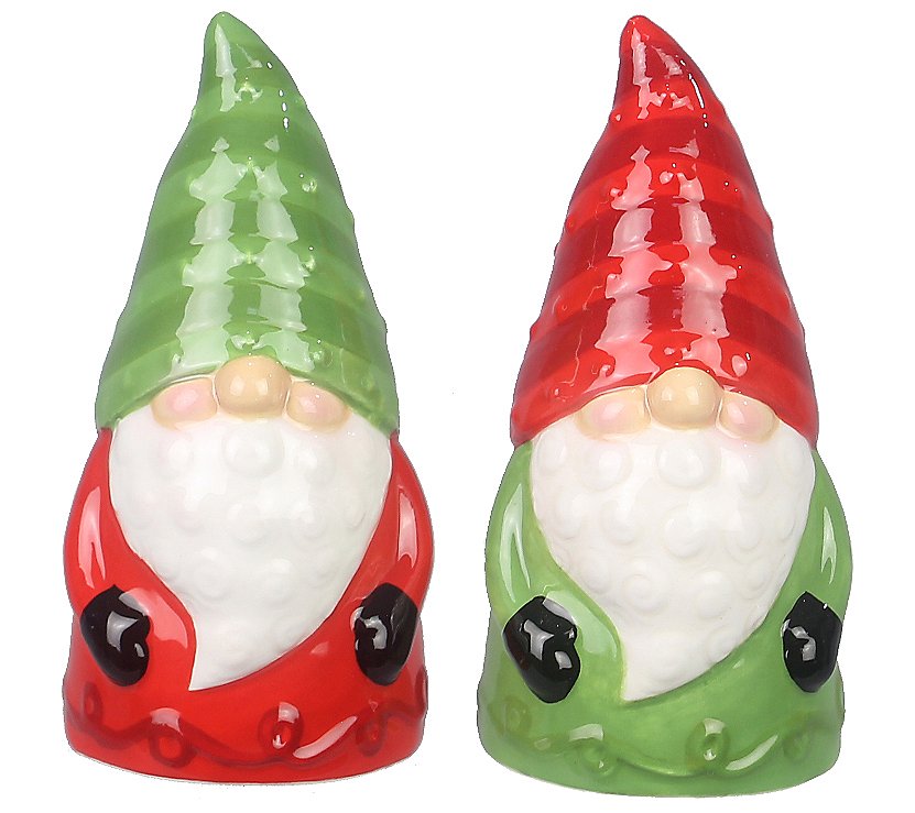Young's Inc. Christmas Gnome Salt and Pepper Shaker Set