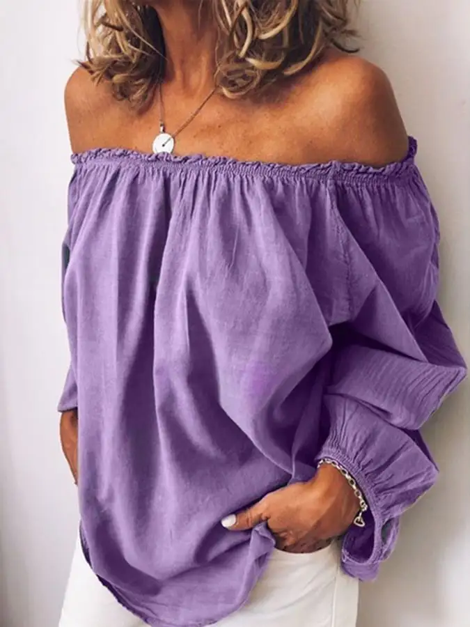 Ladies cotton linen casual shirt