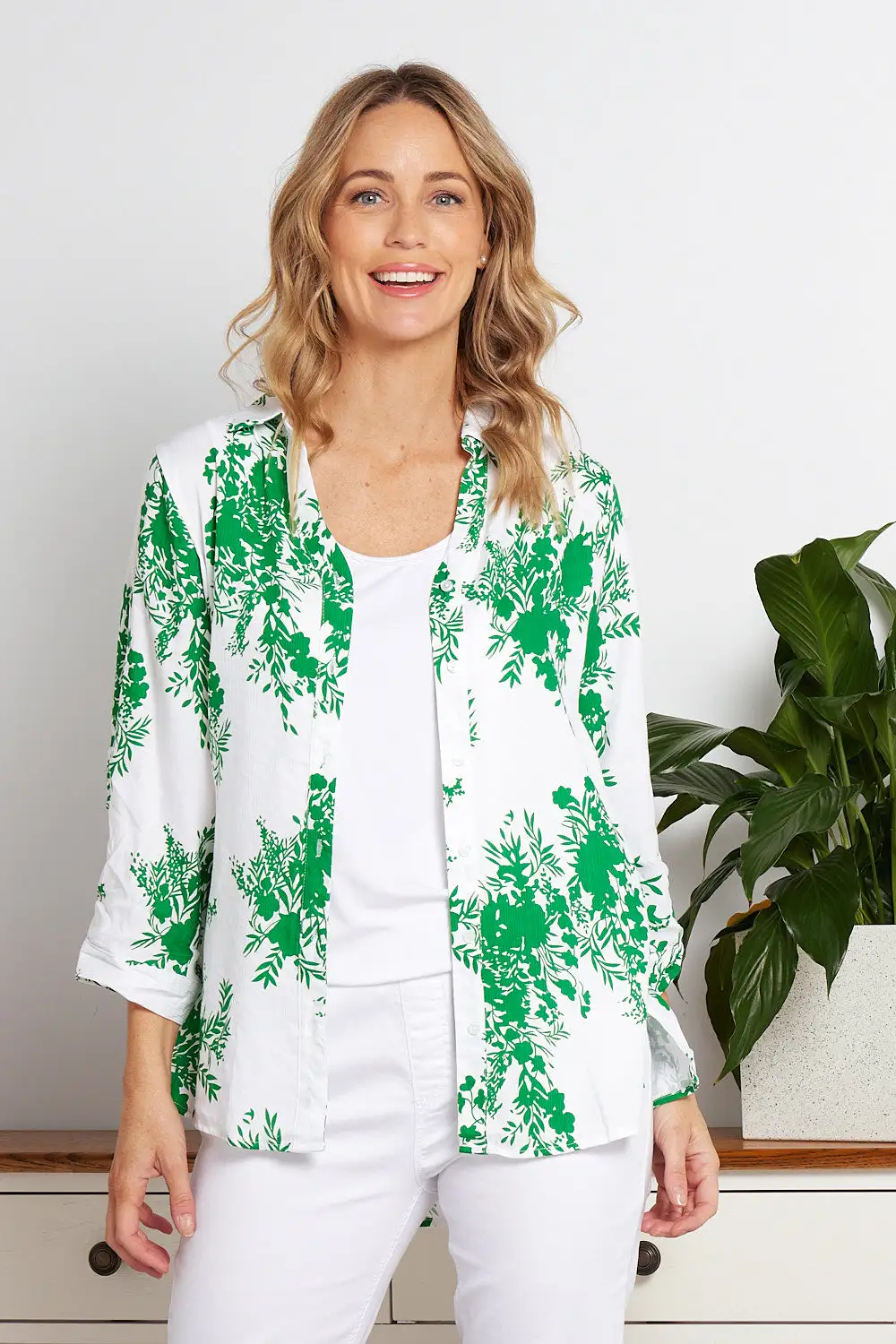 Shiloh Shirt - Emerald Floral