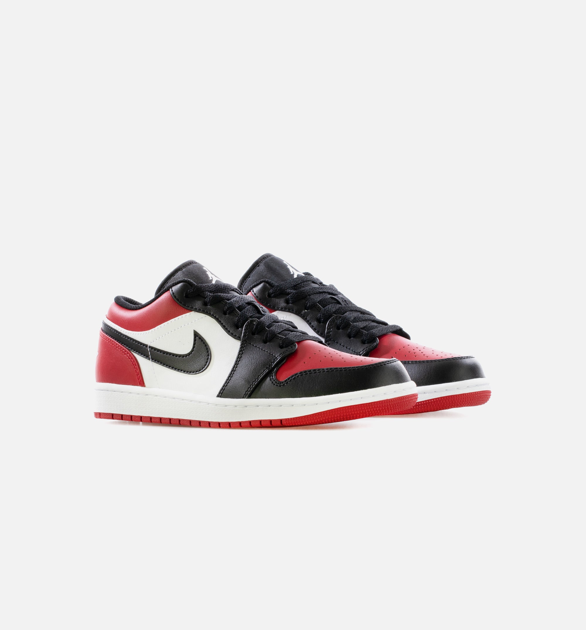 Air Jordan 1 Low Bred Toe Mens Lifestyle Shoe - White/Black/University Red Limit One Per Customer