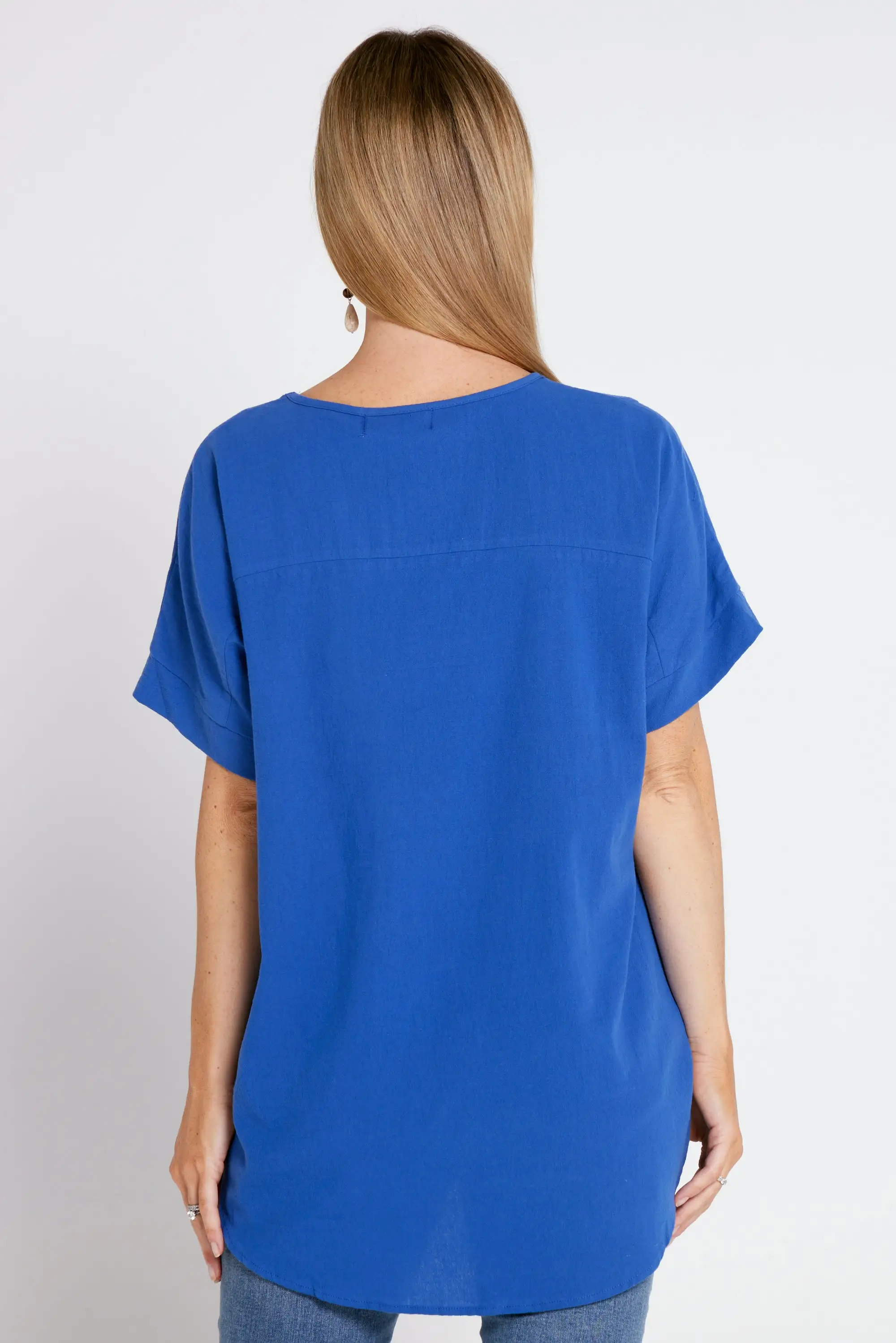 Amity Upcycled Cotton Top - Blue