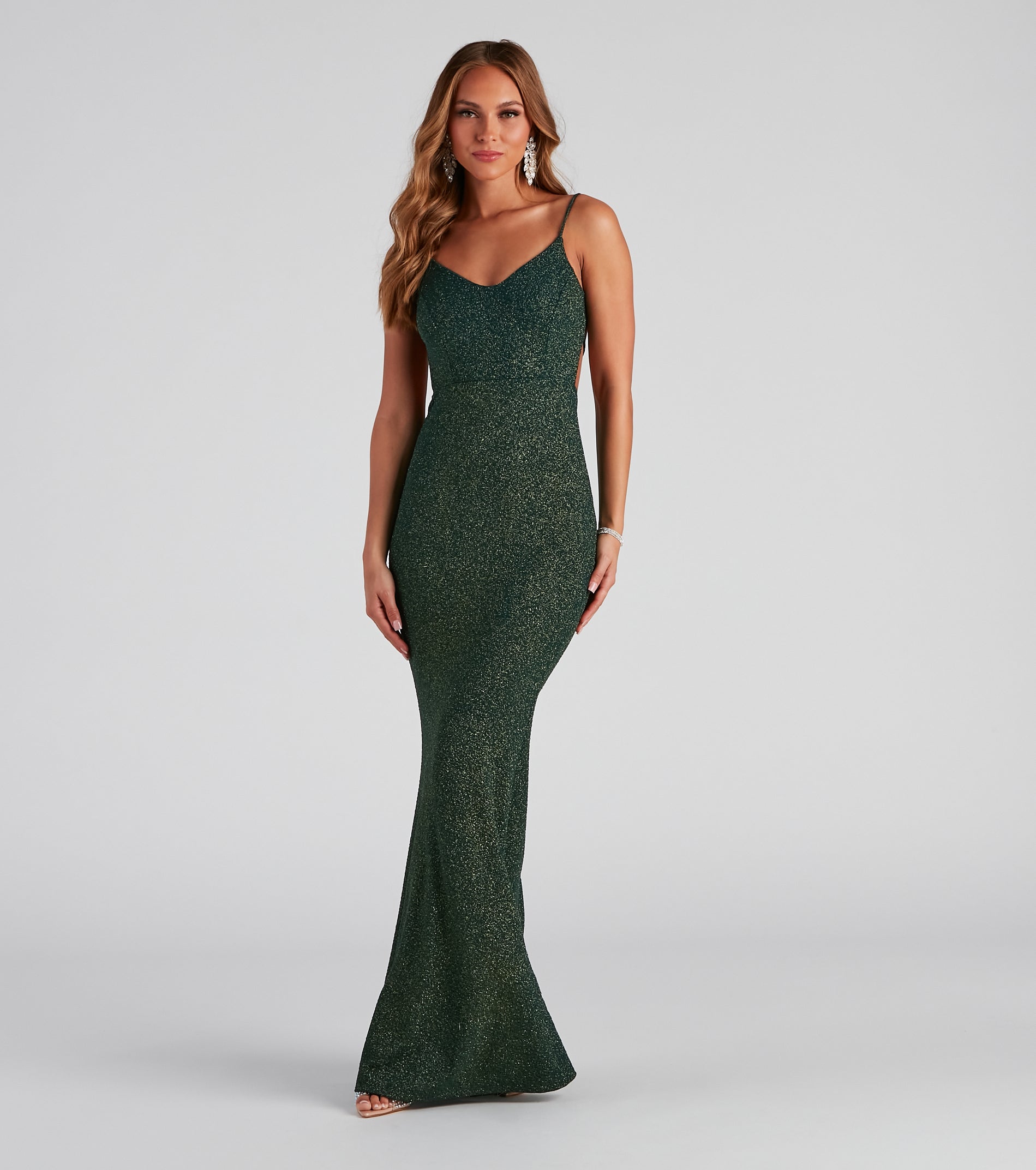 Irene Formal Backless Glitter Mermaid Dress
