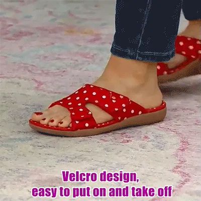 Polka Dot Velcro Portable Casual Slippers