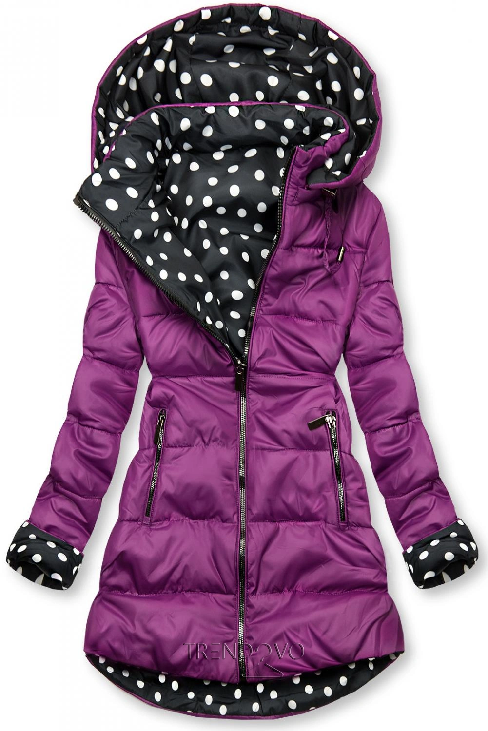 Ladies double-sided parka coat