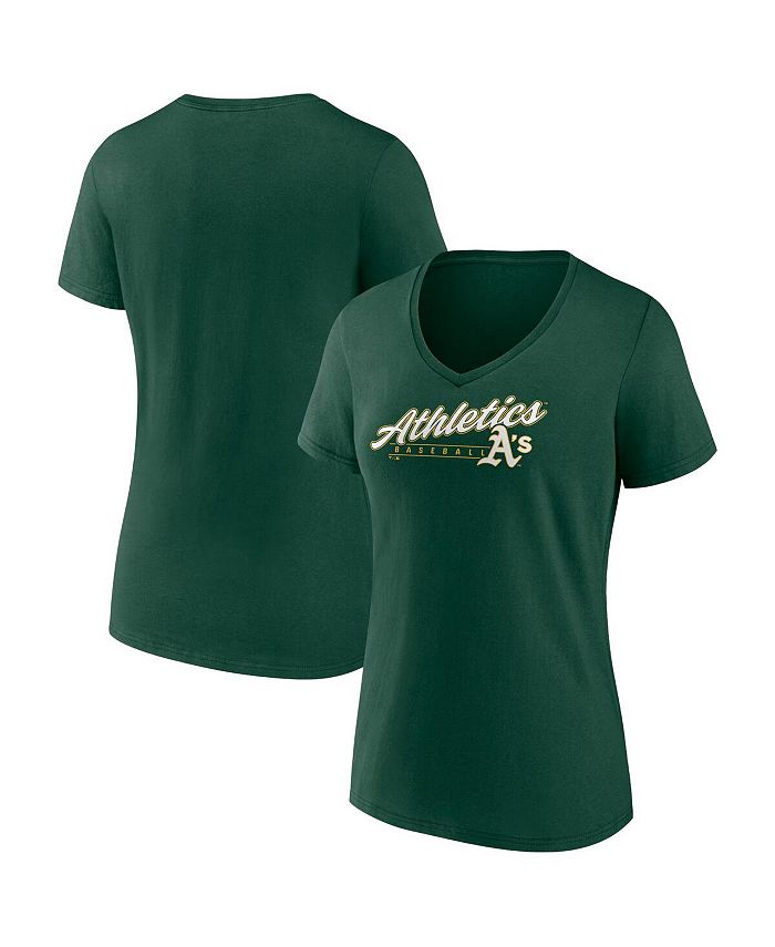 Women's Branded Green Oakland Athletics One and Only V-Neck T-shirt