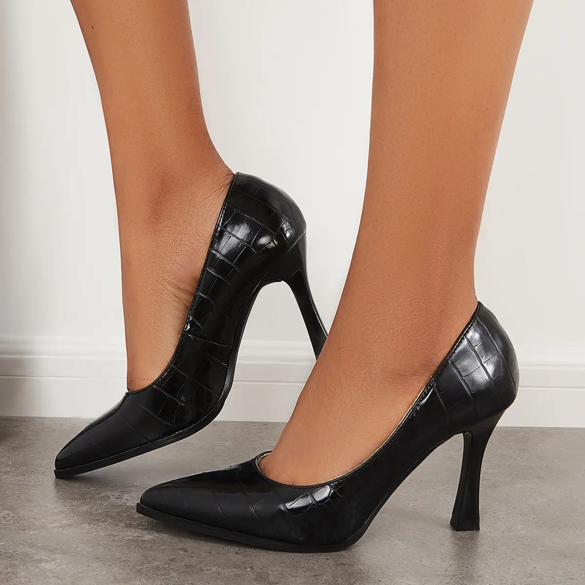 Classic Patent Leather Pointed Toe High Heel Dress Pumps Shoes