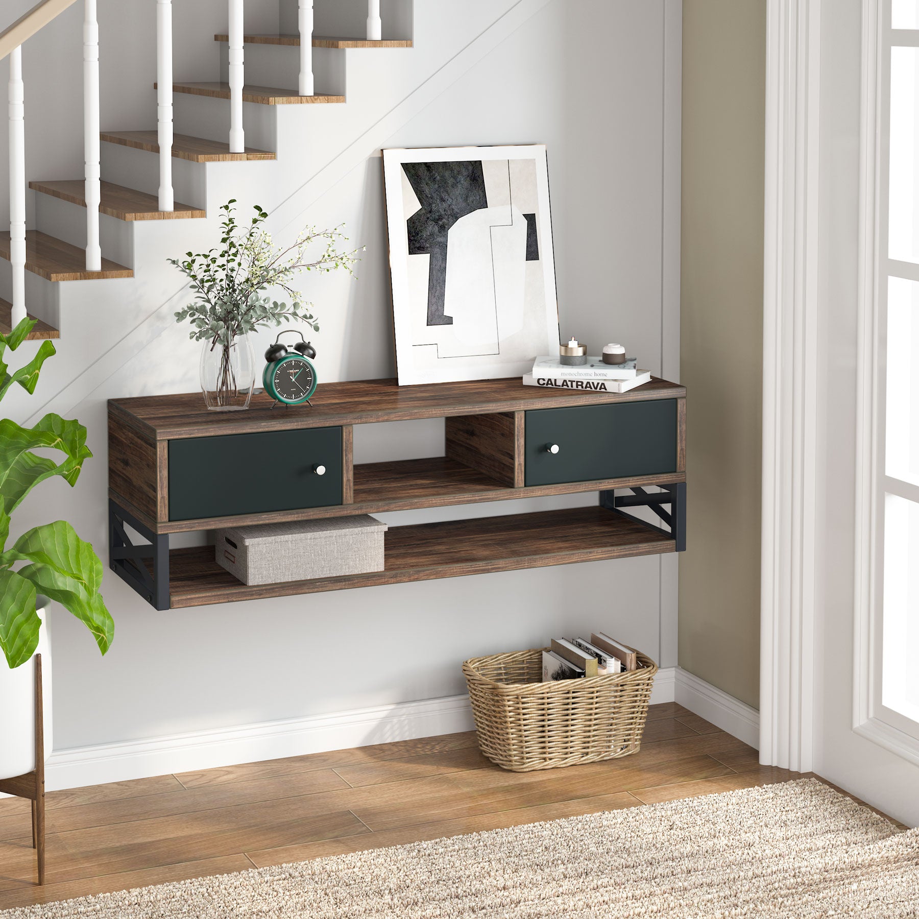 Floating TV Stand, 3-Tier Entertainment Center Media Console Shelf