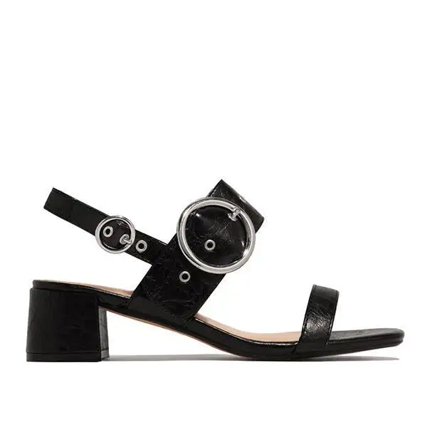 Around-The-Ankle Adjustable Buckle Closure Sandals