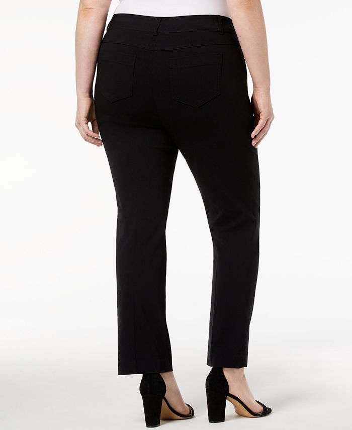 Plus and Petite Plus Size Tummy Control Curvy-Fit Pants， Created for Macy's