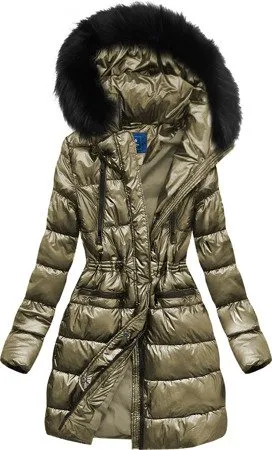 LONG WOMEN'S WINTER JACKET GOLD