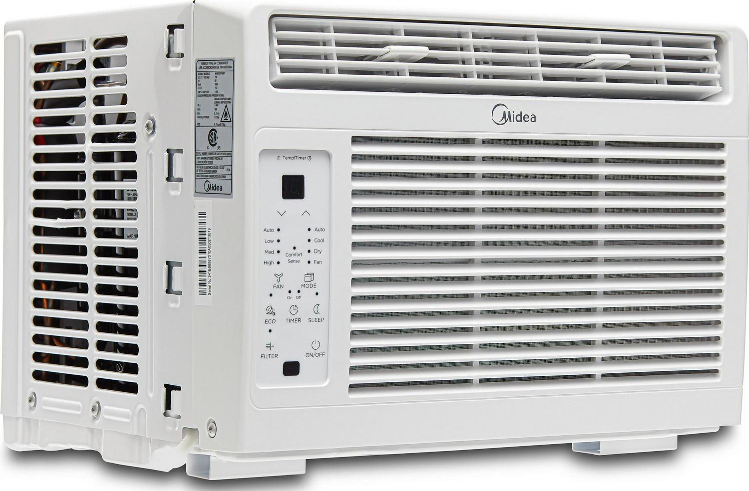 Midea 6，000 BTU 115V Window Air Conditioner with Comfort Sense Remote， White， MAW06R1WWT