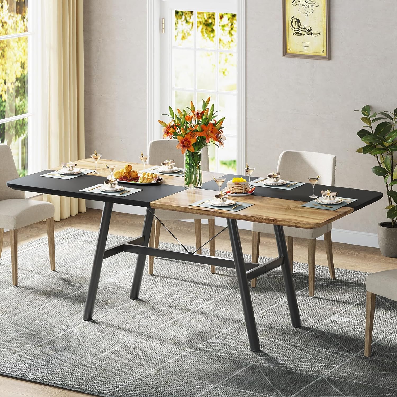 Industrial Dining Table, 70.86